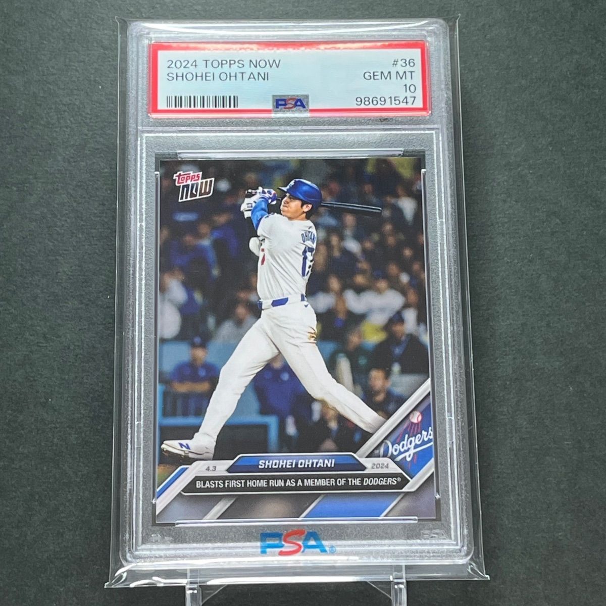 36【PSA10】PSA専用袋入！大谷翔平ドジャース移籍初ホームラン記念