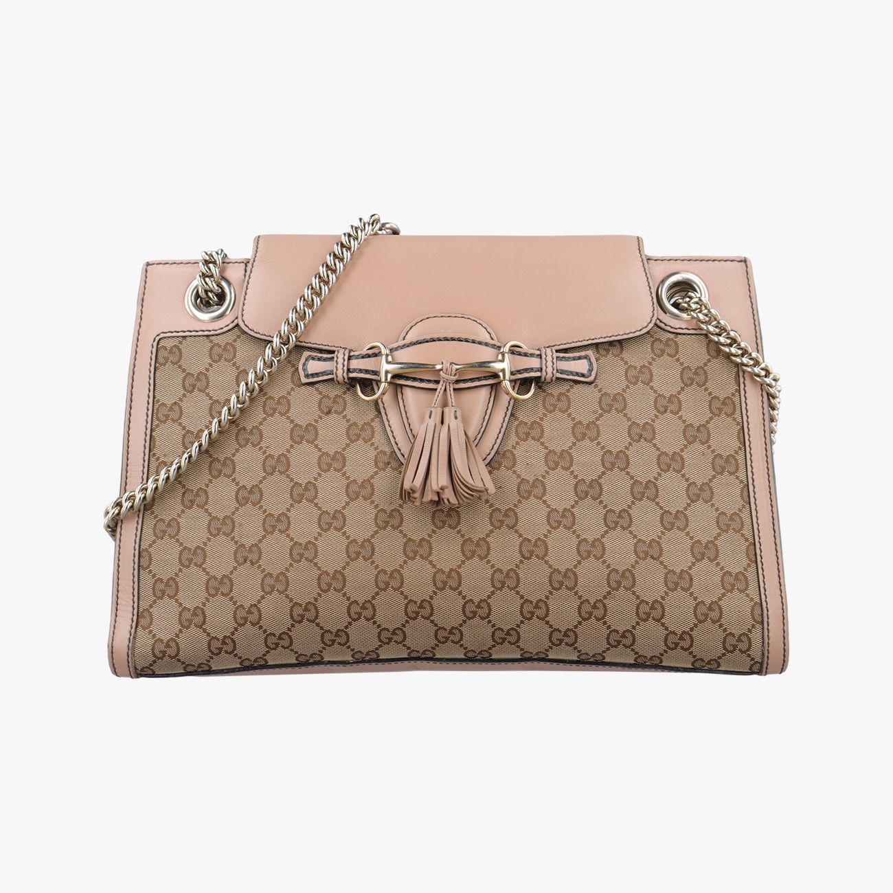 グッチGucciエミリー ベージュ ブラウン キャンバス レザー 295403