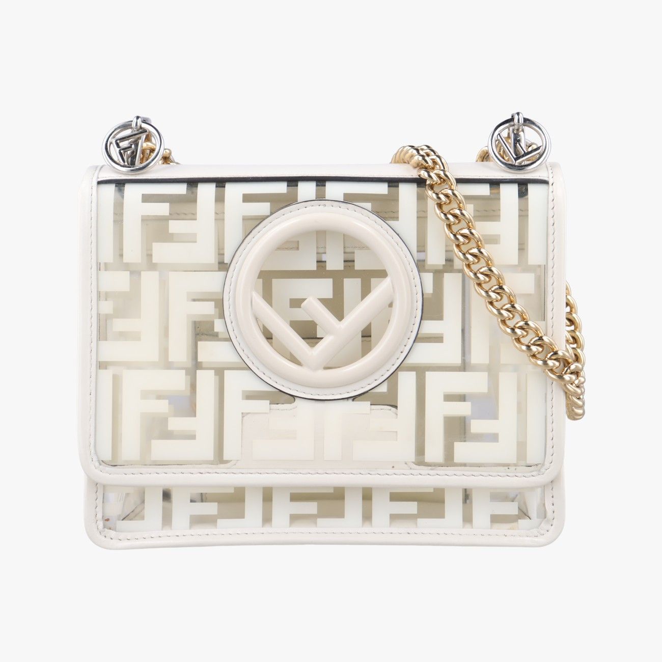 フェンディFendiキャナイエフ ホワイト PVCコーティングキャンバス 8 BT 286 286-A 7 T 5-198-10429