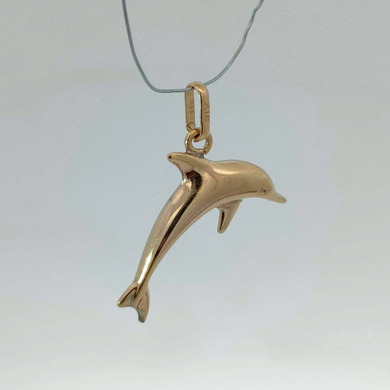 18金 K18 イルカデザイン ネックレストップ 男女兼用 0.54g D709