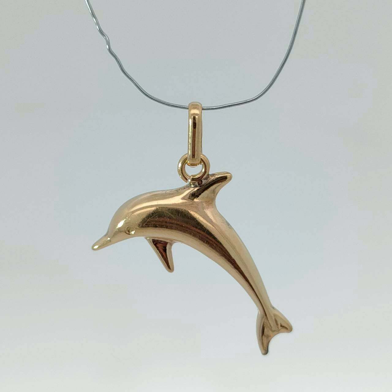 18金 K18 イルカデザイン ネックレストップ 男女兼用 0.54g D709