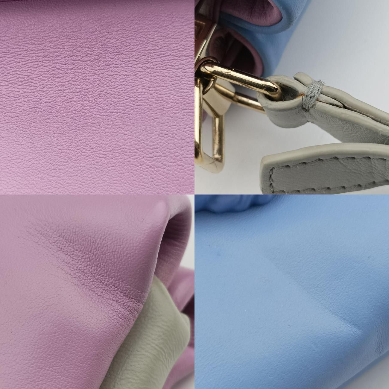 ヴェルサーチェ ヴェルサーチ VERSACEラ メデューサ ブルー×ピンク ラムスキン CLG 535 772 272 213 ストライプ モックネック