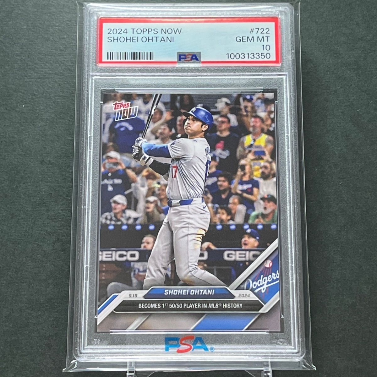722【PSA10】PSA専用袋入！大谷翔平メモリアルHR！史上初50本塁打50