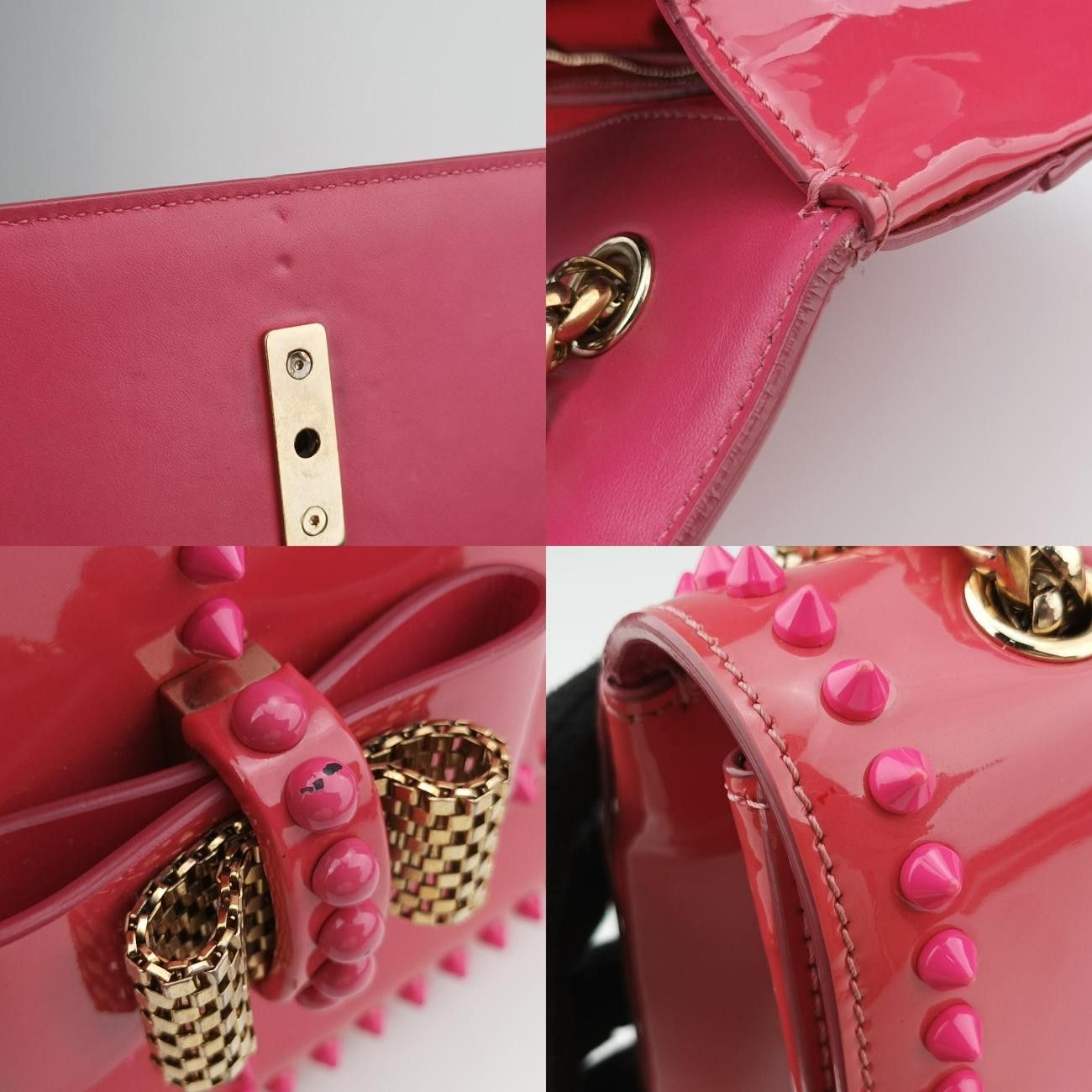 クリスチャンルブタンChristian Louboutinスウィートチャリティ レッド PVCコーティングキャンバス×パテント オフィスカジュアル ロング丈