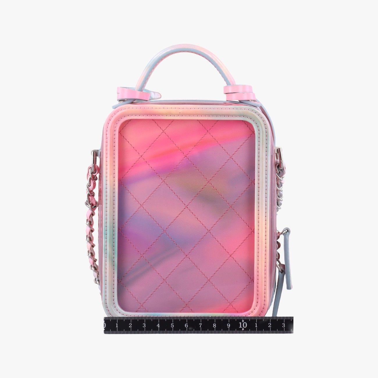 シャネルChanelフィリグリー バニティケース マルチカラー PVCコーティングキャンバス AS 0988