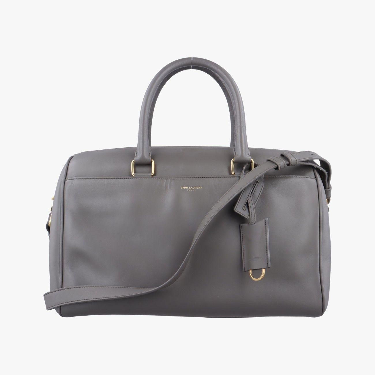 イヴサンローランYves Saint Laurentクラシック ダッフル6 グレー レザー 322049 0514