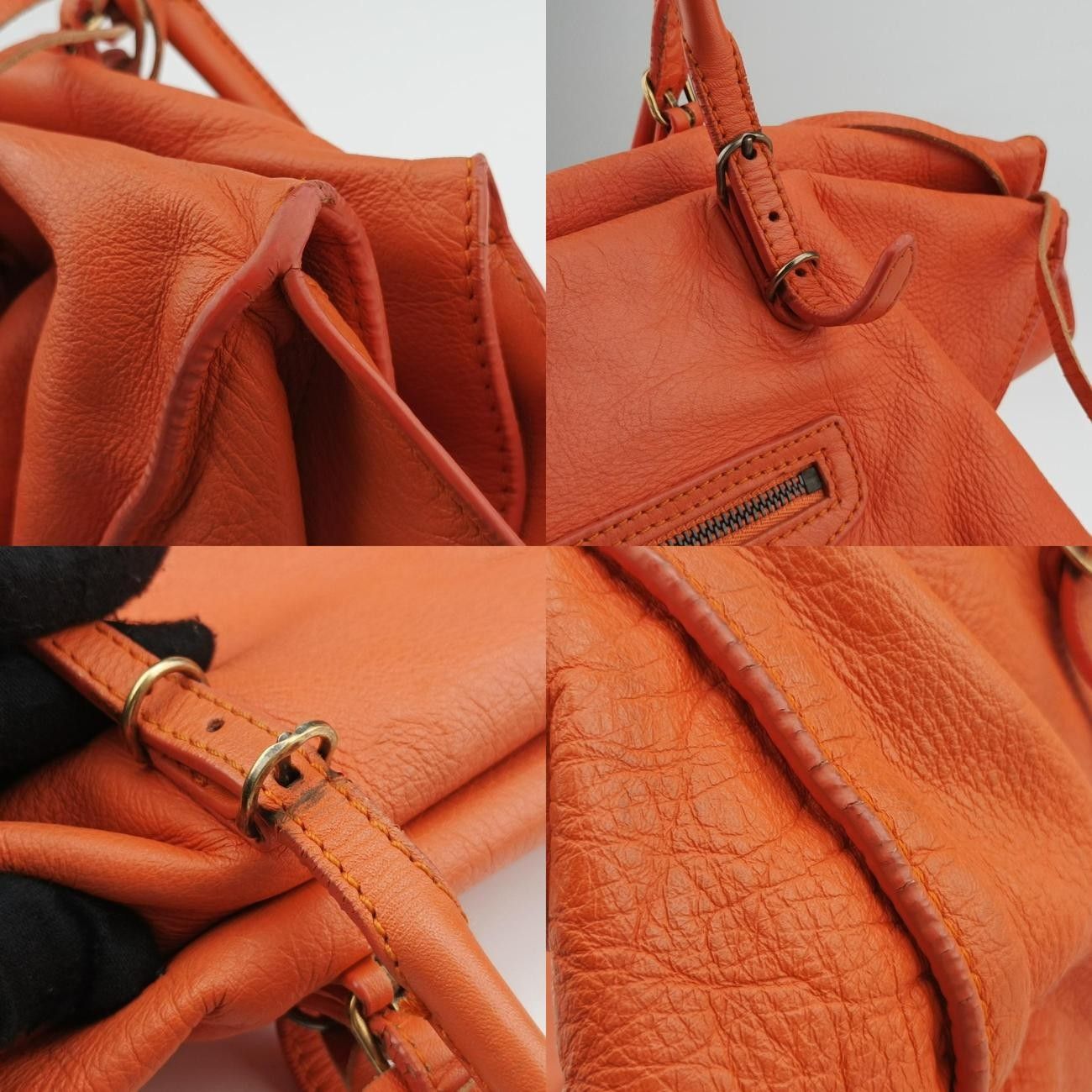 バレンシアガBalenciagaザペーパー オレンジ ラムスキン 299485.7510.J 515859