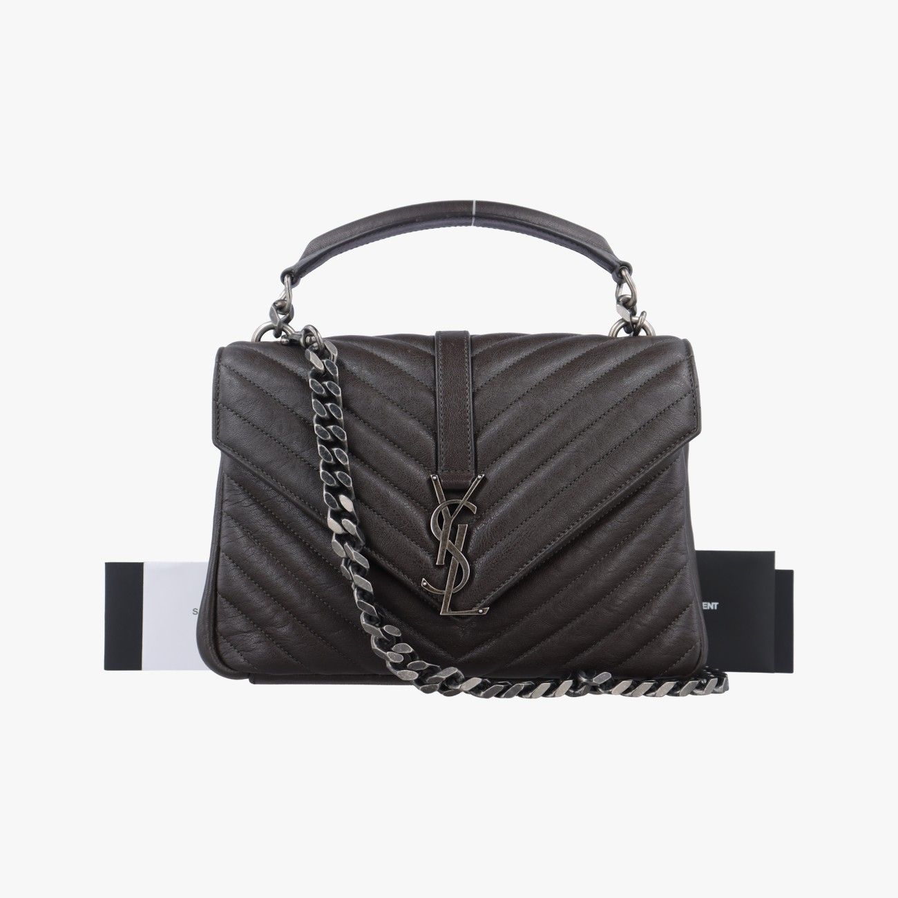 イヴサンローランYves Saint Laurentカレッジ ブラウン レザー 428056 .0617