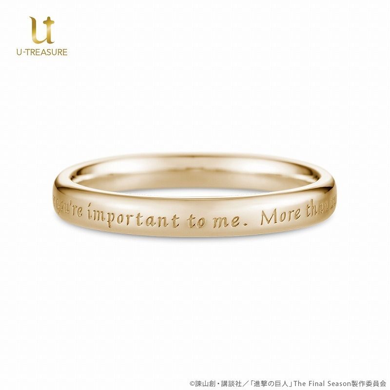 TVアニメ 進撃の巨人 シンプルメッセージリング 19号 The Final Season ver エレン イェーガー K 10イエローゴールドキャラ その他 A