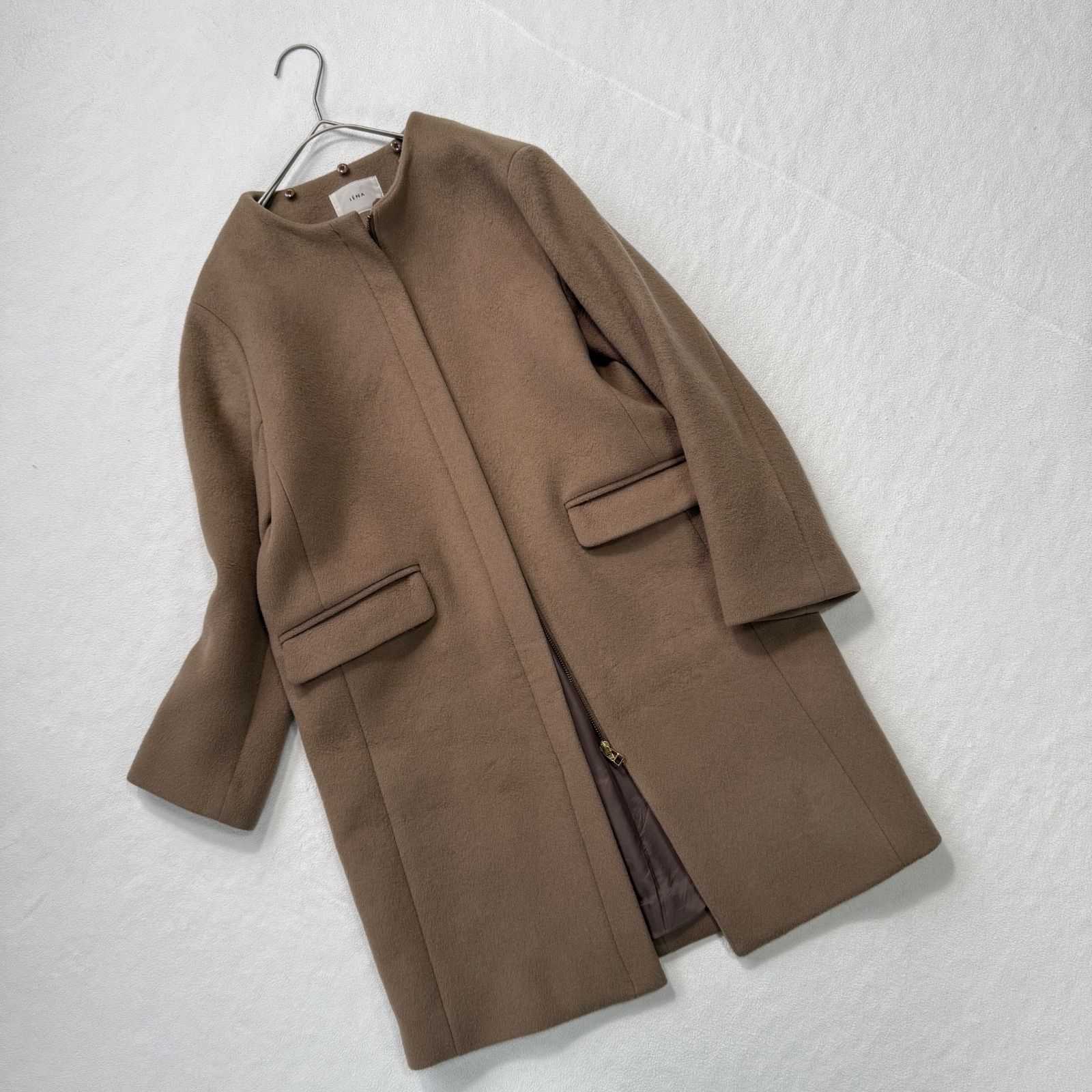 極美品・34✨イエナ 二重織り シャルムフード コクーン コート ノー