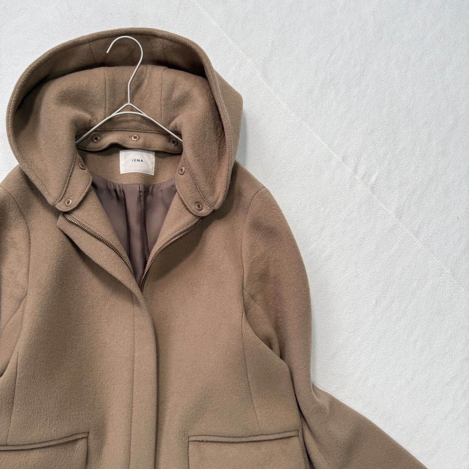 極美品・34✨イエナ 二重織り シャルムフード コクーン コート ノー