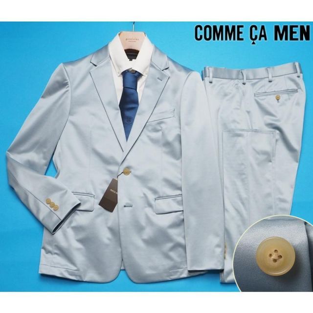 新品定価7.5万円 COMME CA MEN コムサメン 春秋 艶感 セットアップ