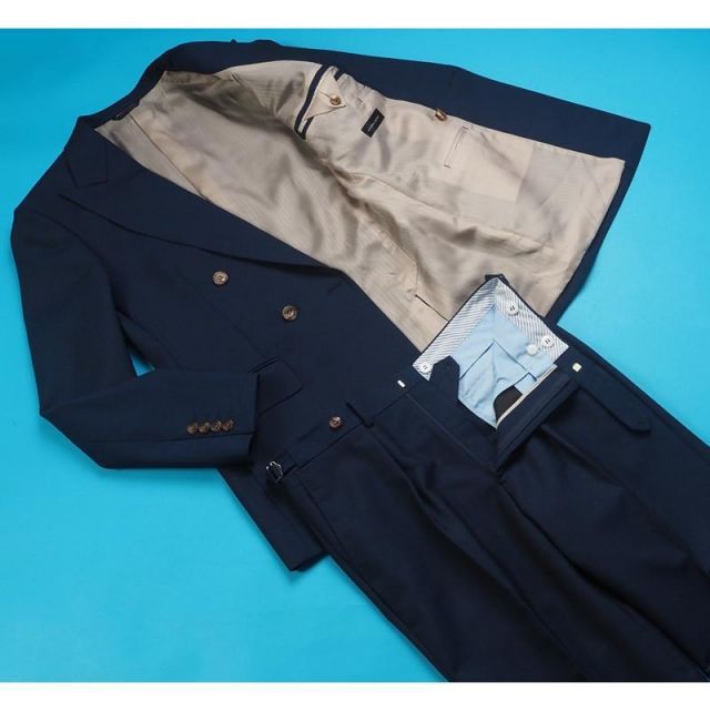 定価28万 麻布テーラー スリーピース スーツ ウール HARRISONS生地