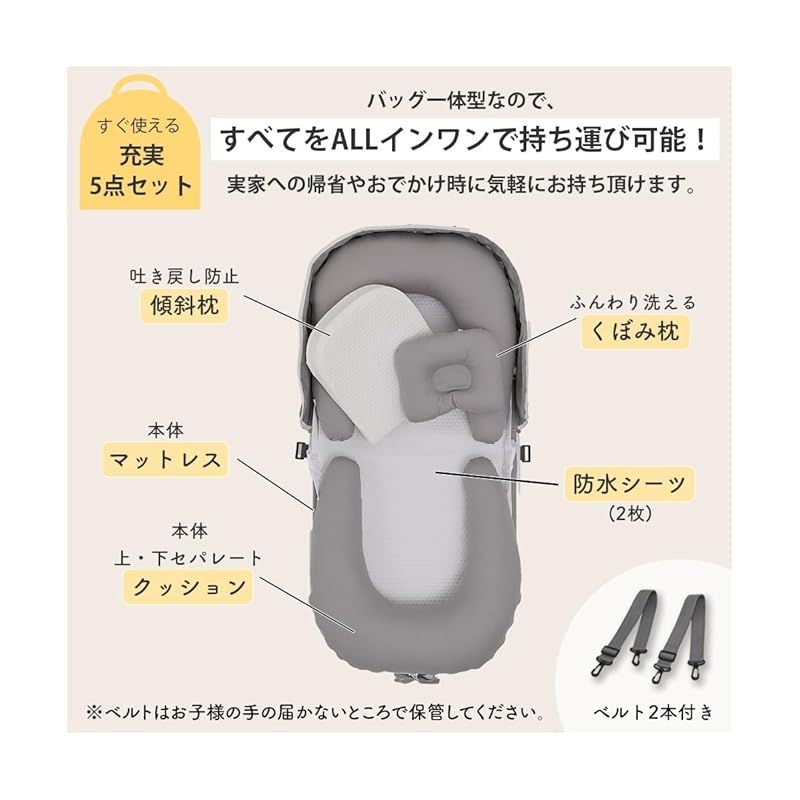 ピンク ベッドインベッド5点セット