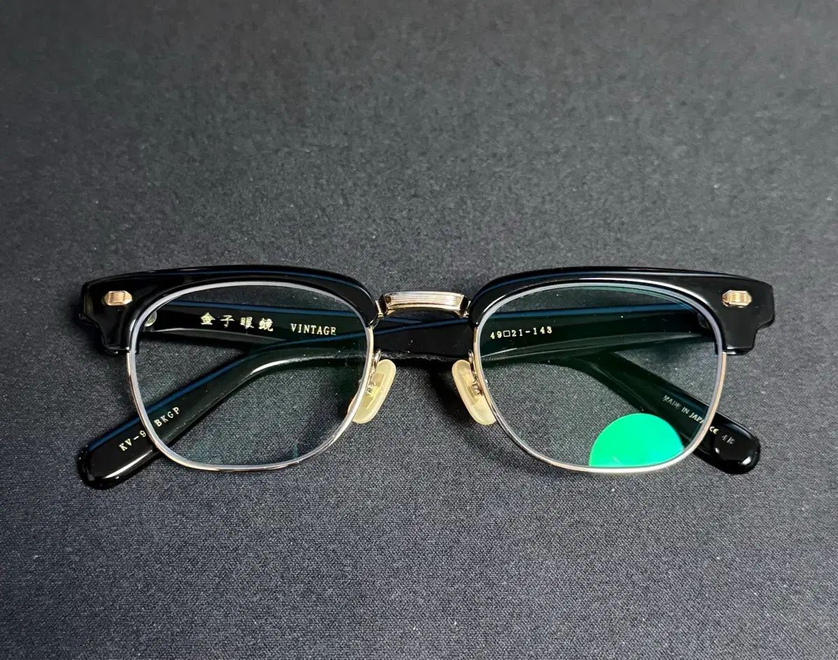 金子眼鏡 kv 94 ブローフレーム ブラック|GOLD