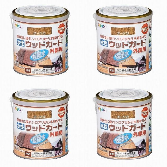 アサヒペン 水性ウッドガード外部用 ０．７Ｌ チーク ０３ 4缶セット