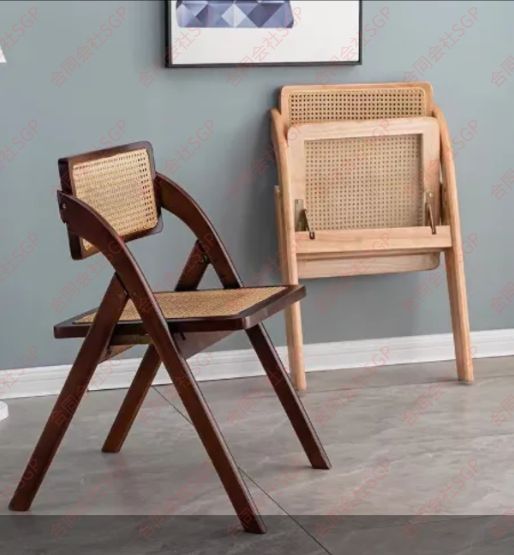 大好評☆折りたたみ椅子 ラタン家具 職人手作り 籐編み 天然木 籐家具