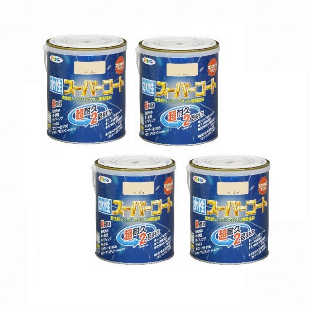 アサヒペン 販売 水性スーパーコート 1．6L ベージュ 4缶セット