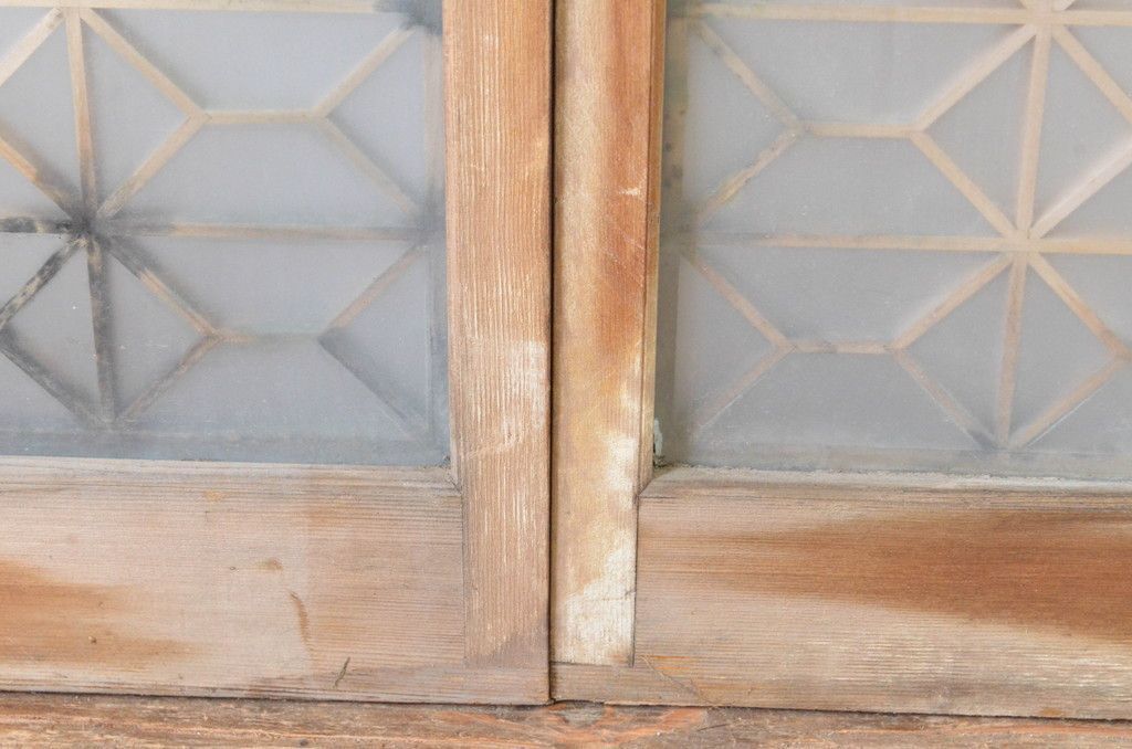アンティーク建具 両面ガラスの組子入り