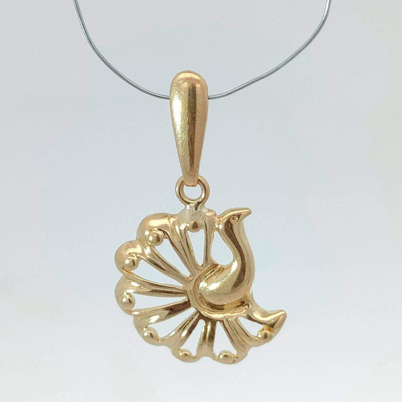 18金 K 18 ジュエリーマキ 孔雀 デザインネックレストップ 男女兼用 0.71 g D 720