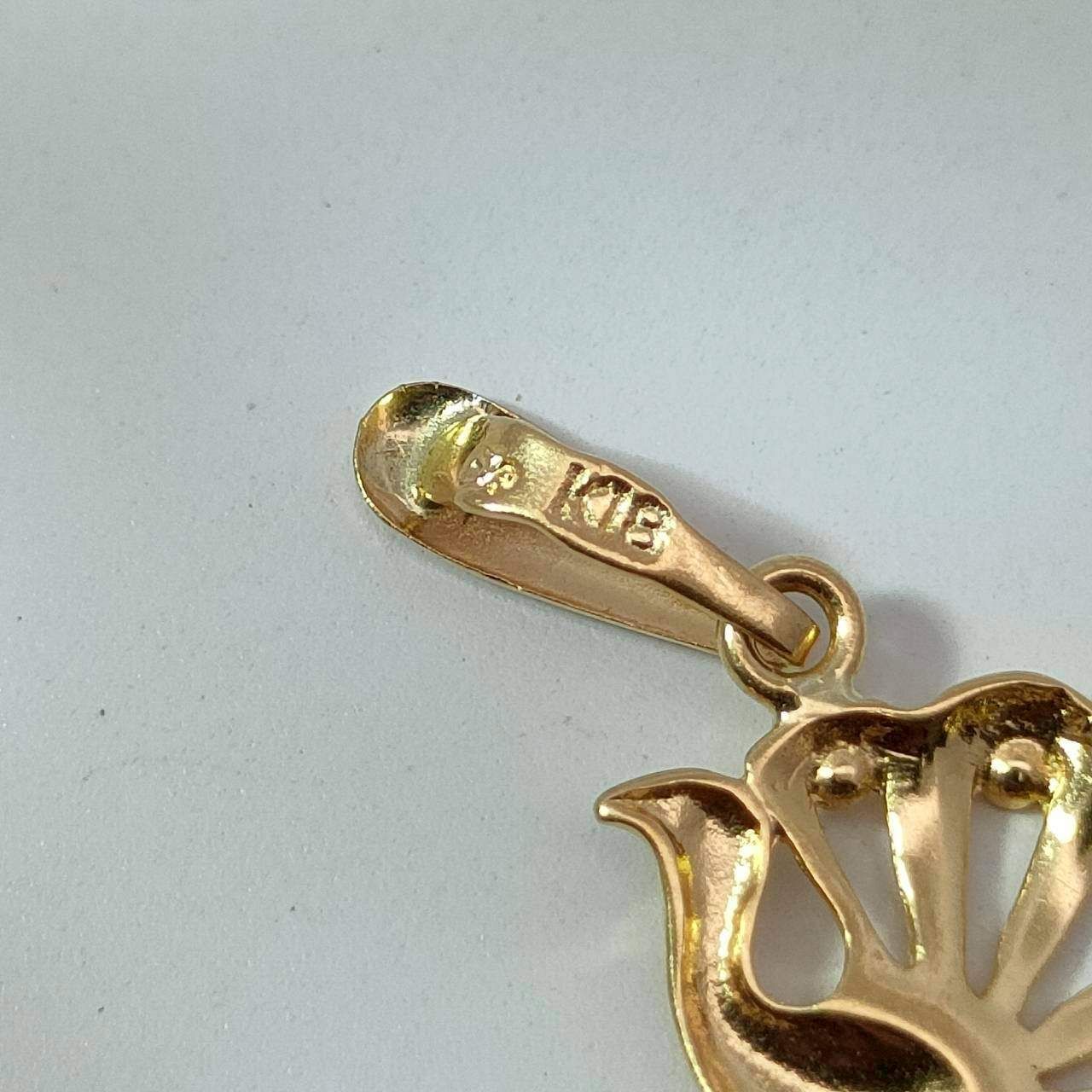 18金 K18 ジュエリーマキ 孔雀 デザインネックレストップ 男女兼用