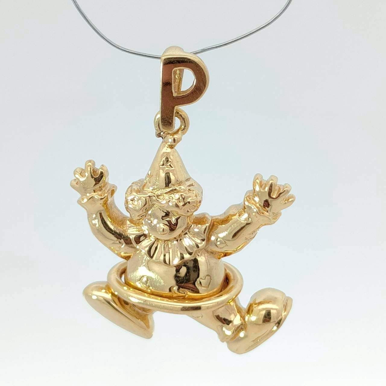 18金 K18 ピエロ デザインネックレストップ 男女兼用 3.68g D719