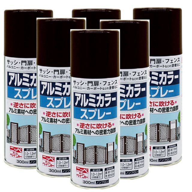ニッペホームプロダクツ アルミ スプレー 新 １８ブロンズメタリック 300 ML 日本ペイント ６本セット