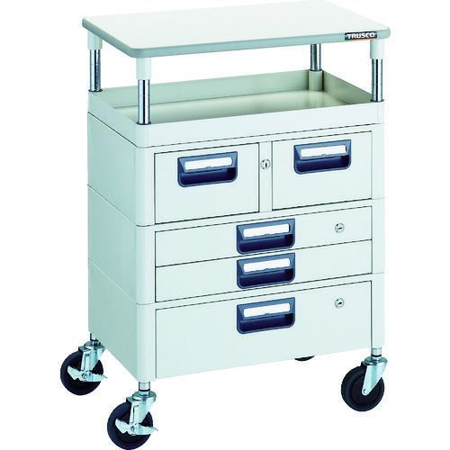 ＴＲＵＳＣＯ フェニックスワゴン 省音 ６００Ｘ４００ Ｈ８８０ 引出付 天板付 Ｗ色