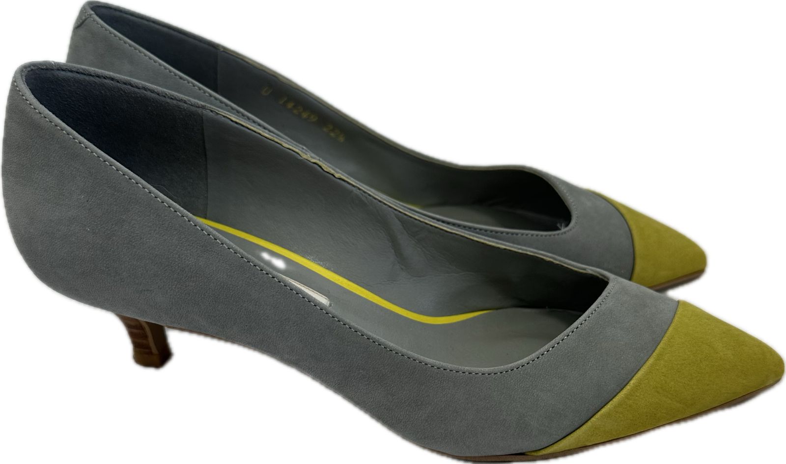 Z1639【美品】DIANAダイアナ パンプス 靴シューズ グレーイエロー