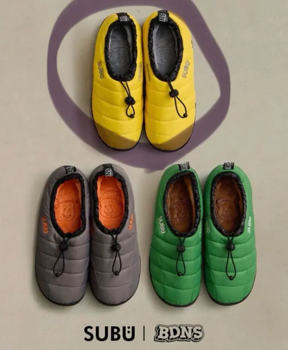 SUBU BDNS ダウン スリッパ イェロー 00