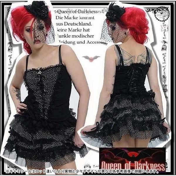 ゴスロリ 上下セット チュチュ キャミソール 服 ゴシック 黒 薔薇 ドット柄 wot 189