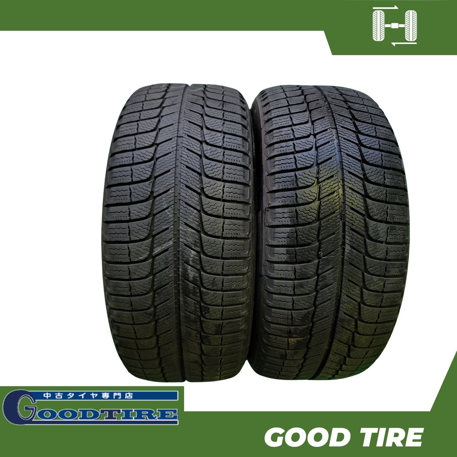 225 50 R 17 ミシュラン X ICE 3 2019年製 冬用 2本セット 7 5分山 タイヤ アコード アウディA 4 A 6 ボルボV 70 ベンツCクラス 7198