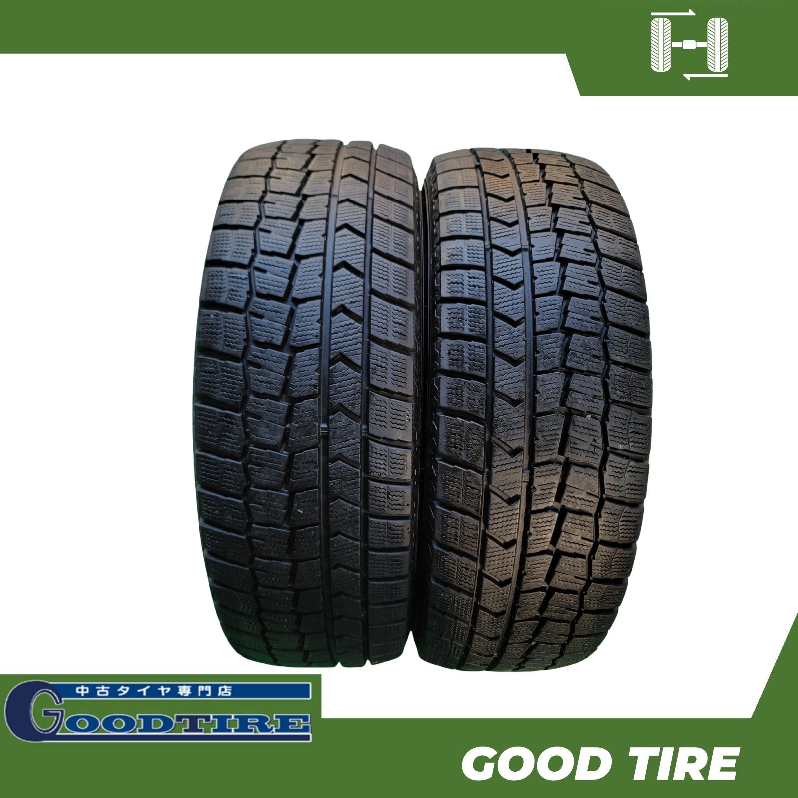 205 65 R 15 8分山 ダンロップ WM 02 製 冬用 2本 タイヤ クラウン プロナード ウインダム エスティマ 7177