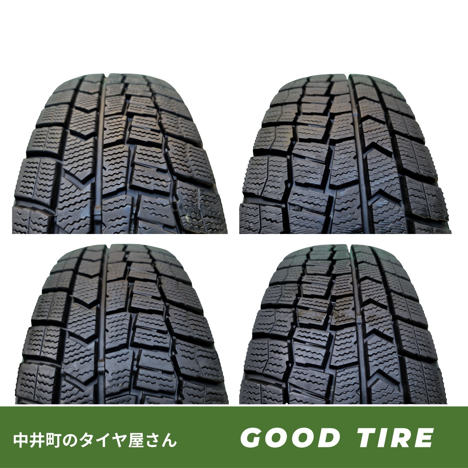 175 65 R 15 ダンロップ WM 02 製 4本 冬用 9分山 タイヤ アクア フィット ノート 7193