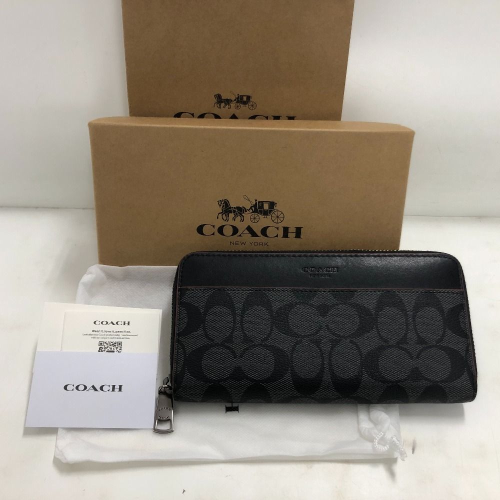 02w20936 コーチ COACH ラウンドファスナー長財布 ブラック カンボジア