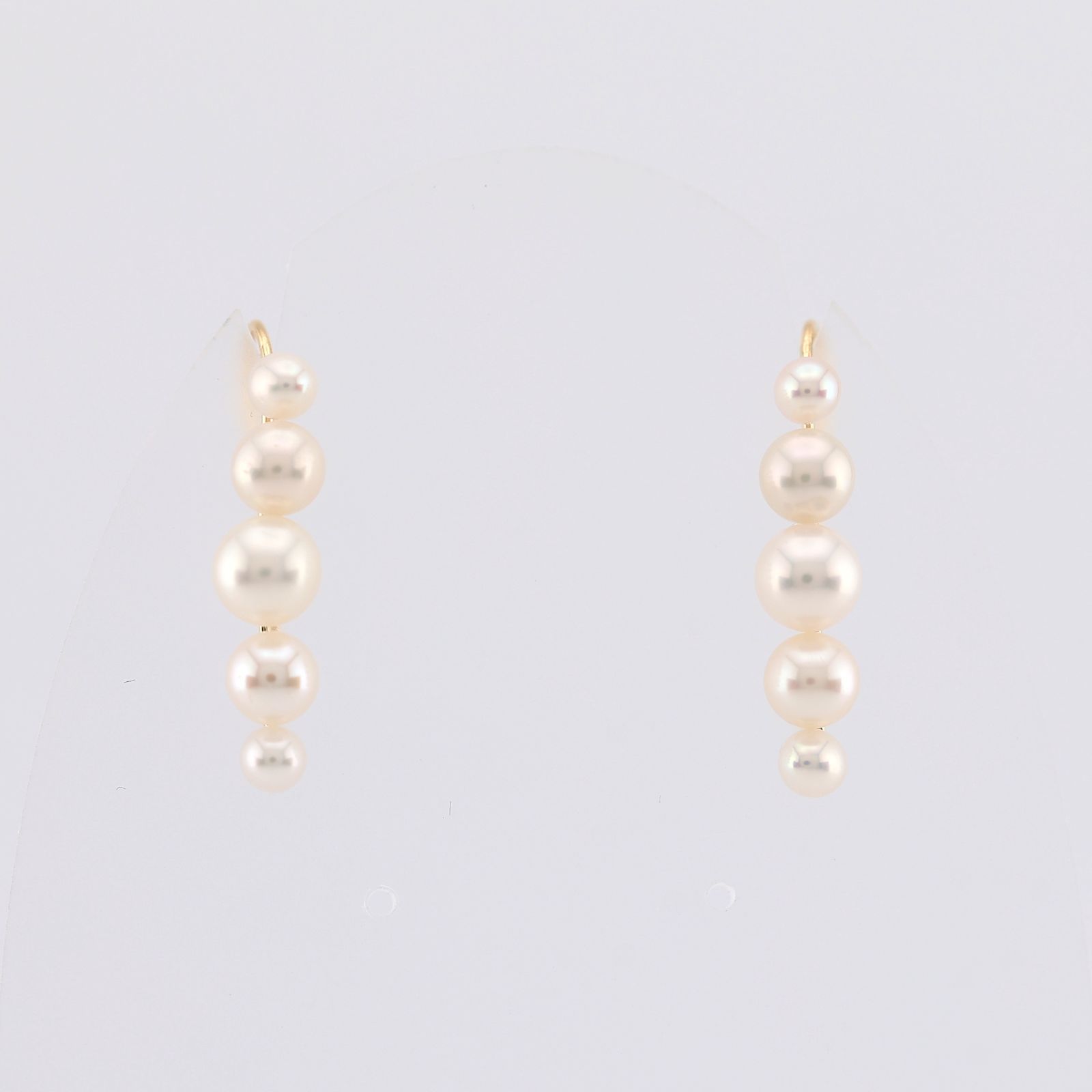 定価75 900円 K 18 ゴールド 淡水パール 直径 約5.3㎜ 約4.6㎜ 約3.5㎜ セット イヤークリップ ジュエリー アクセサリー デザイナーズ グラデーション サイズ リボンケース付き