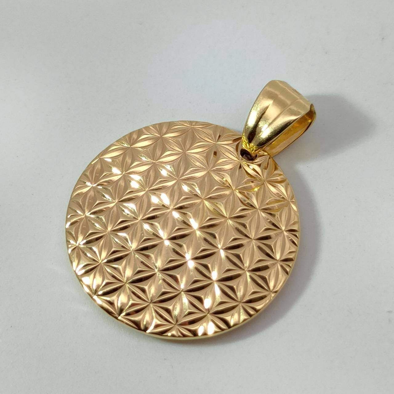 18金 K 18 麻の葉模様 デザインネックレストップ 男女兼用 1.49 g D 725