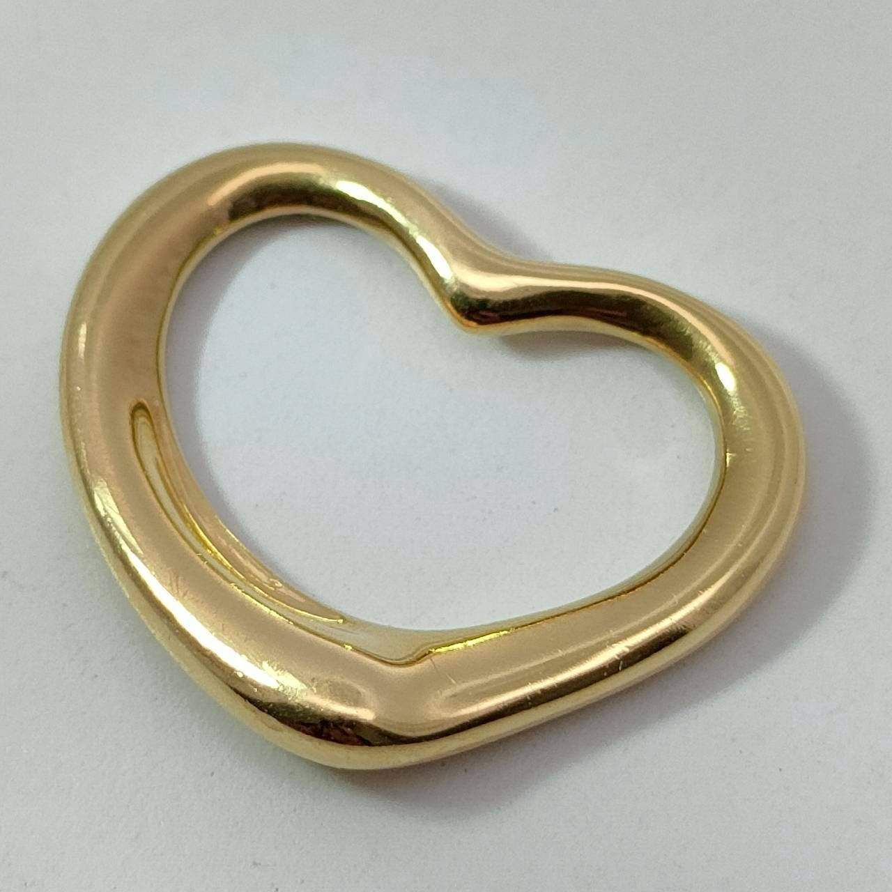 18金 K 18 ティファニー オープンハート ネックレストップ レディース 1.33 g D 728