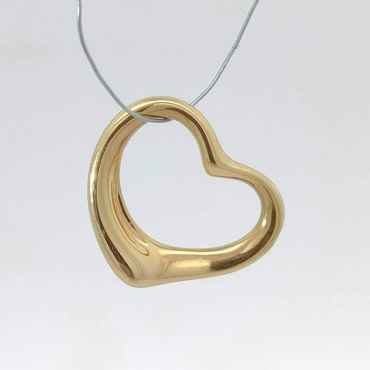 18金 K 18 ティファニー オープンハート ネックレストップ レディース 1.33 g D 728