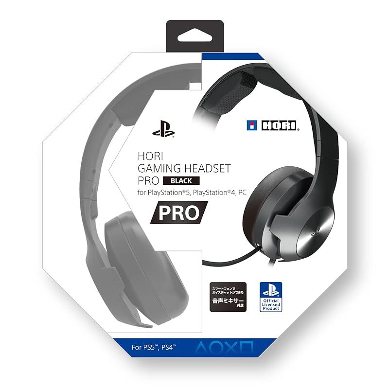SONYライセンス商品 ホリ ゲーミングヘッドセット プロ for PlayStationR 5 4 PC ブラック PS 5対応