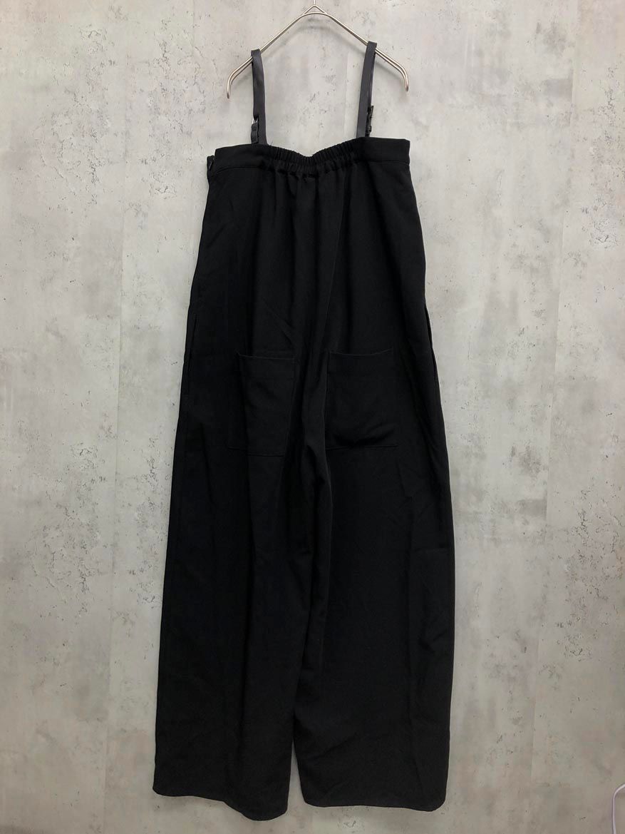 HARE ハレ ショルダーベルト オールインワン ポケット サロペット オーバーオール sizeF|黒 ◎レディース