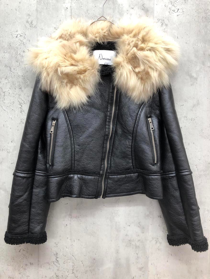 Narcissus ナルシス 19awnc236 フェイクレザー ファー ジャケット