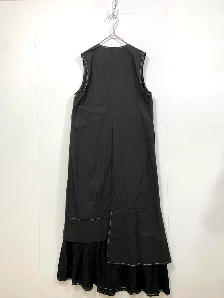 UN 3 D アンスリード 01 定価30800円 レイヤード2 WAYシャツ ワンピース size 38 黒 レディース