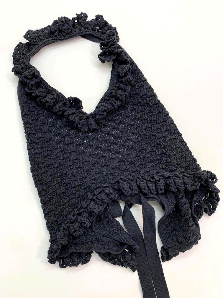 YOU LOOK GOOD JS ジャーナル フラワーモチーフビスチェ プルオーバー 黒 レディース