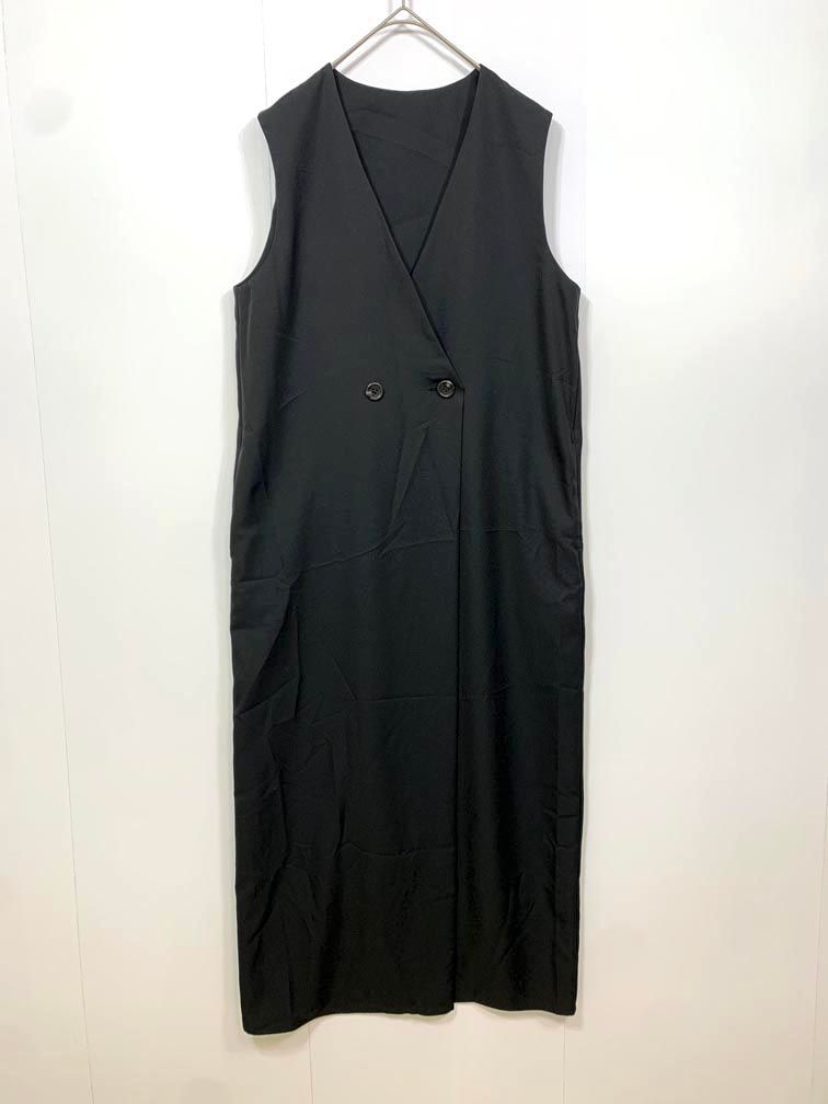 DOUDOU ドゥドゥ 定価17600円 ダブルボタンジャンスカ ワンピース sizeF 黒 レディース