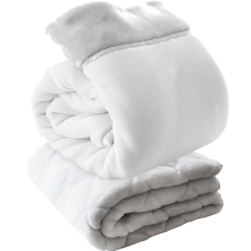 西川 毛布 敷きパッド 冬用 ダブル メガオーロラ 180 210 cm 約3 9 kg 毛布敷きパッド 140 205 計2点 グレー 合わせ 超ハイボリューム 厚 衿付き 重い 冬 あったか