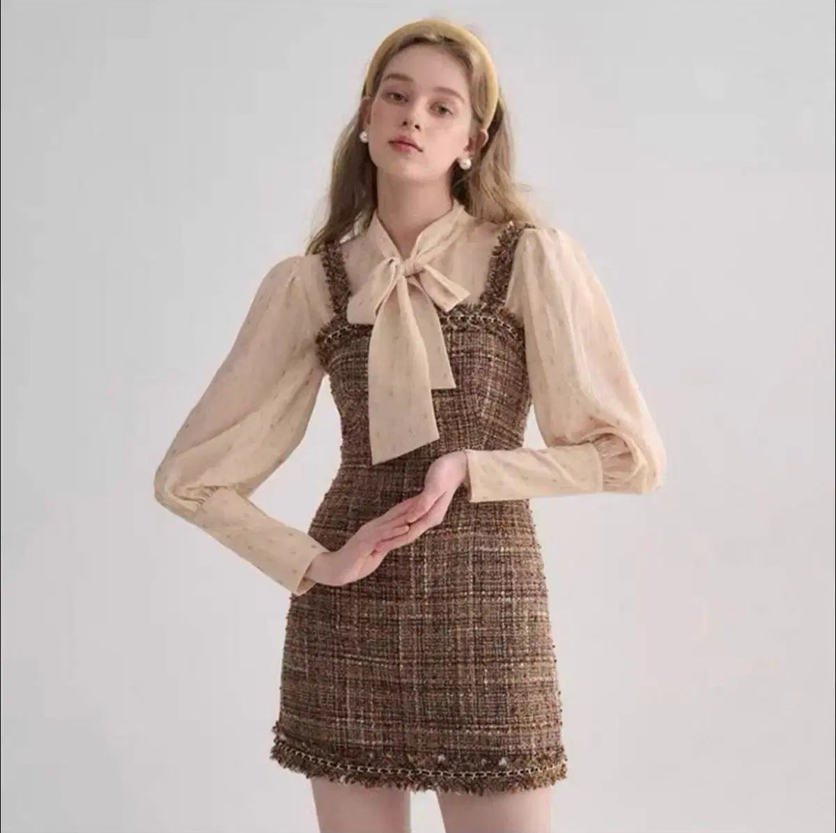 シンスゼン ツイード ONE PIECE 茶色