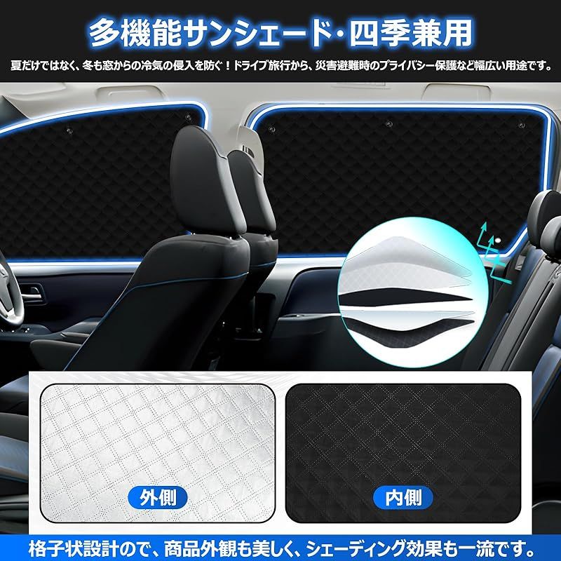 トヨタ ヴォクシー ノア 80系 遮光 カーテン 断熱 露天駐車 着脱簡単 NOAH VOXY 2014年 ～2020年 吸盤設計 車種 設計 車中泊 日除け 収納袋付き セット