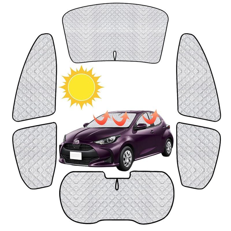 トヨタ ヤリス サンシェード 車中泊 Yaris フロントガラス 2020年 ～ 仮眠 マルチサンシェード 断熱 遮光シェード 車窓日よけ 車中泊グッズ アウトドア マルチ Toyota 露天駐車 冬