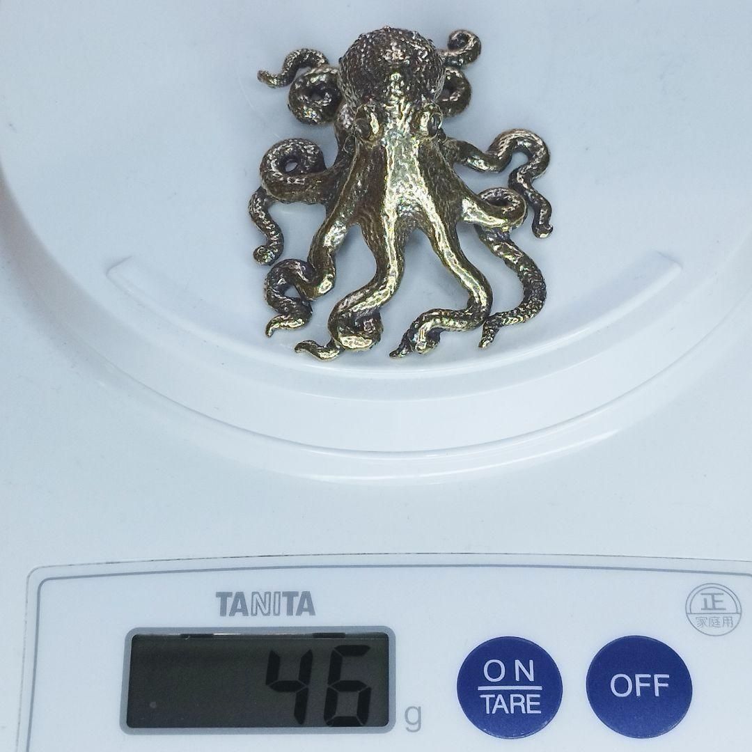 A37 タコ／オクトパス 真鍮製 ブラス置物 風水 開運オブジェ 金運